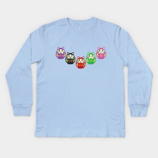 Daruma Cats Kids Long Sleeve T-Shirt